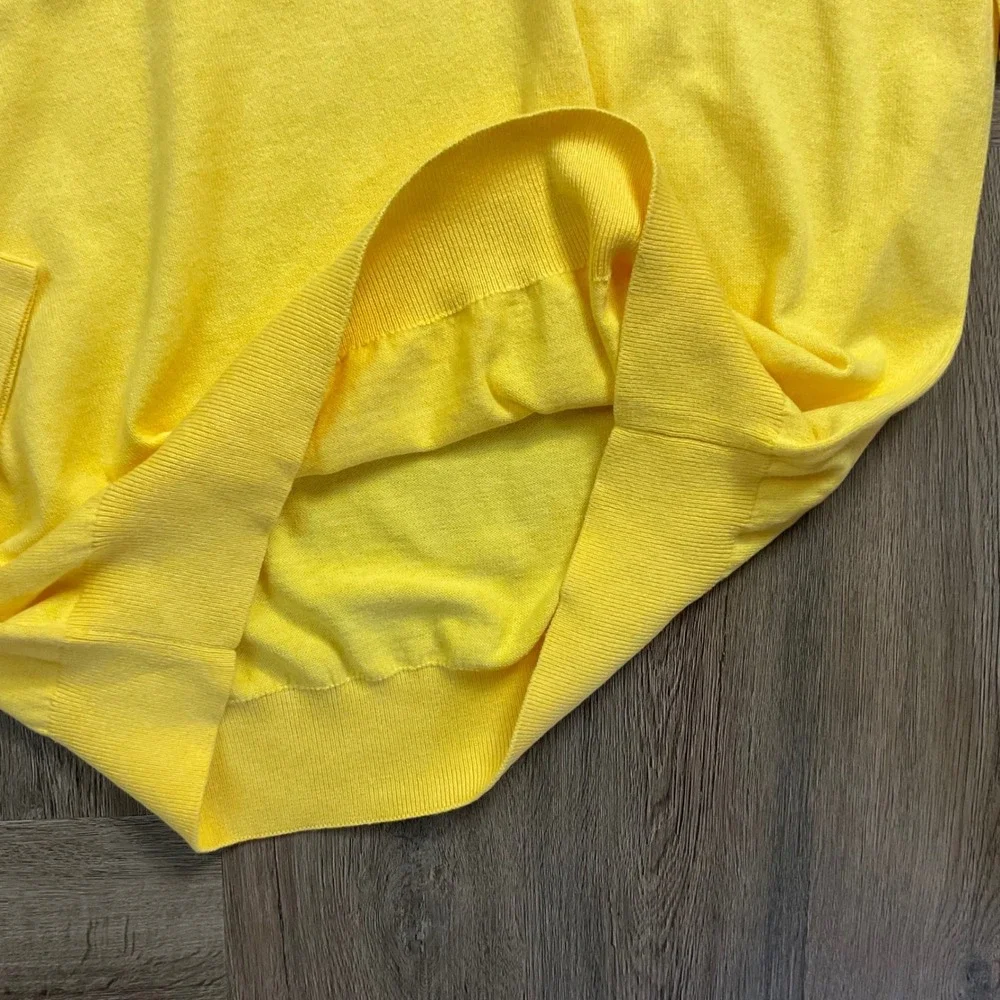 Banana Republic Cotton Cashmere Blend V-Neck Fine Knit Sweater Mens XL Yellow